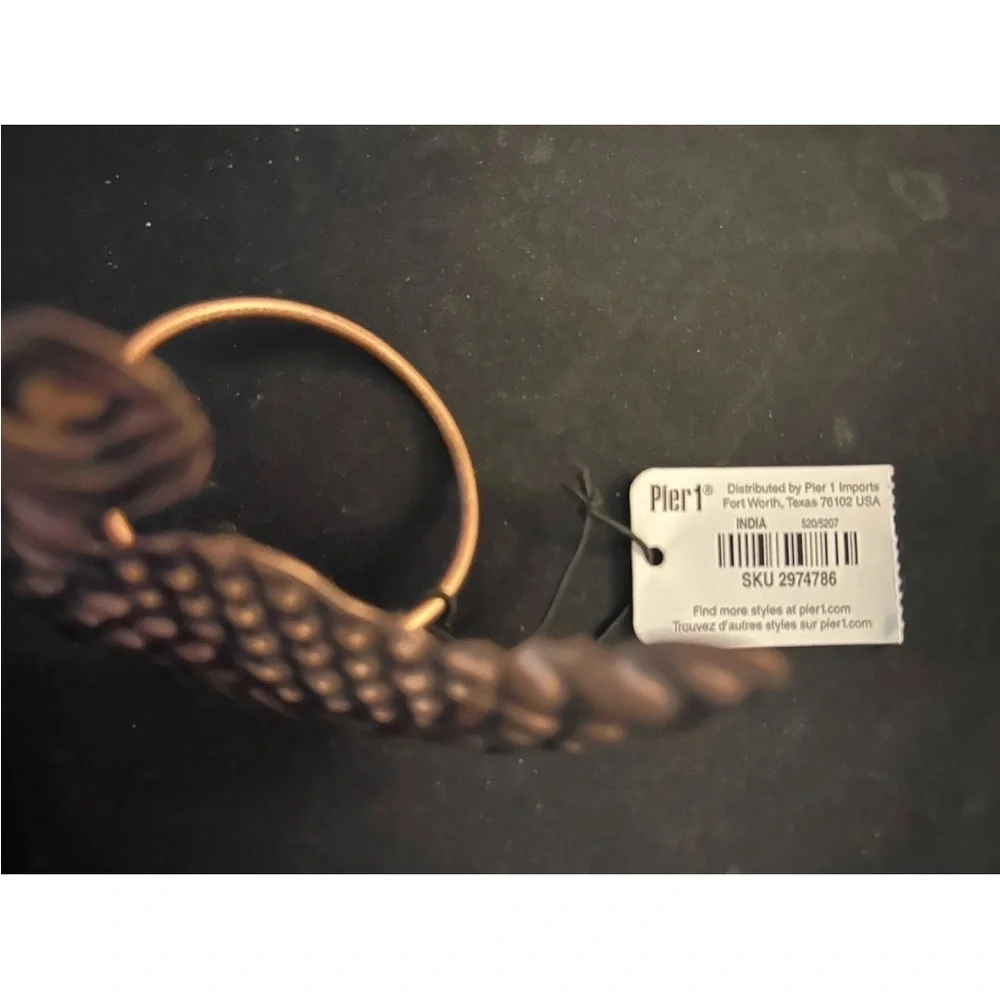 Pier 1 Thanksgiving Turkey Napkin Rings Set Of 4 Copper‎ Color Metal Holiday